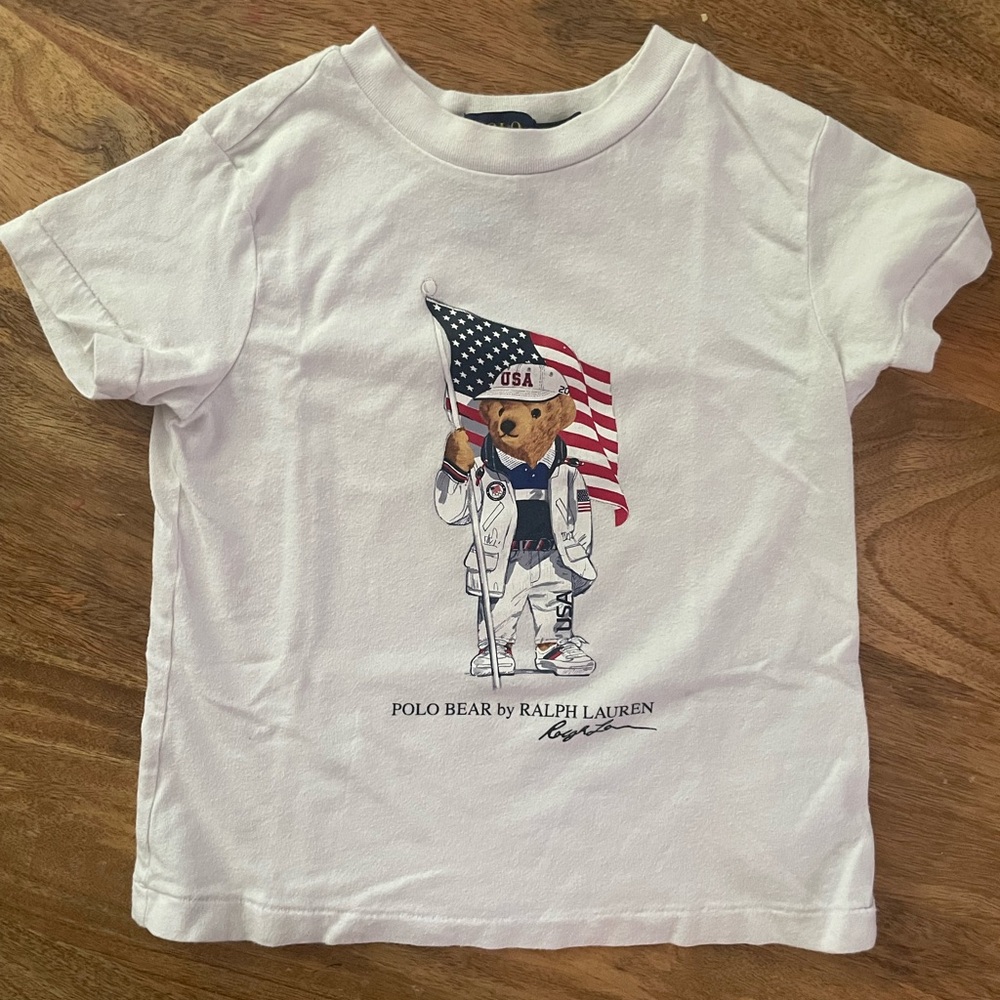 Authentic Polo Ralph Lauren x Team USA Toddler/Boys/Girls Flag Bear Tee